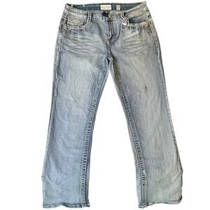 Sexy Couture Women Jeans size 17 Blue Mid Rise Straight Leg Slightly Flared